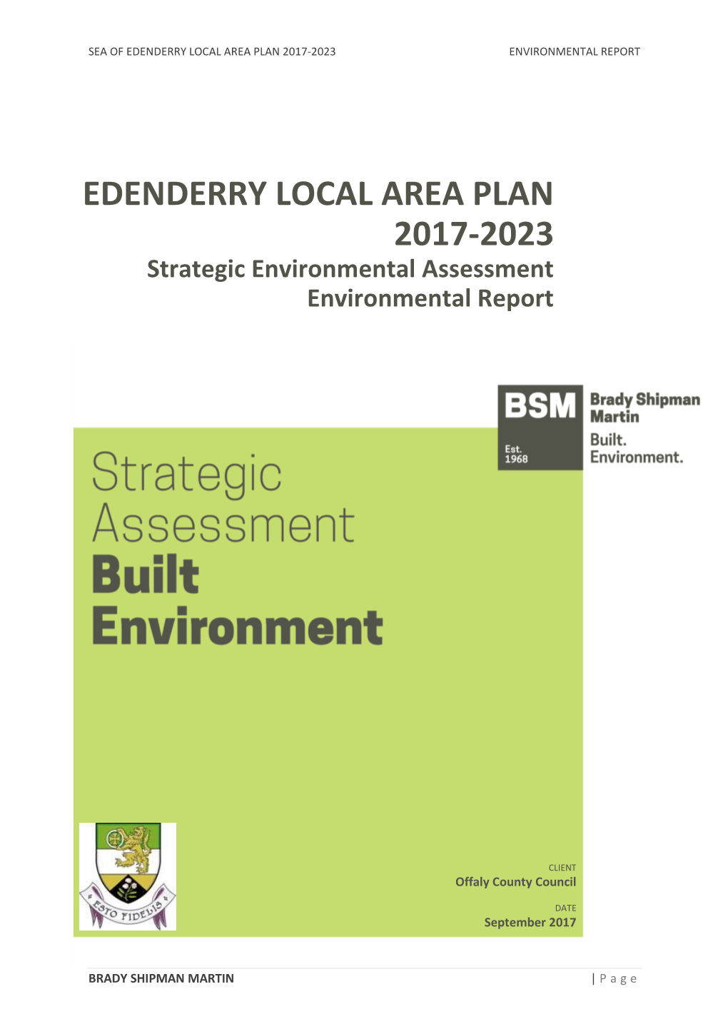 Edenderry Local Area Plan 2017-2023 Environmental Report