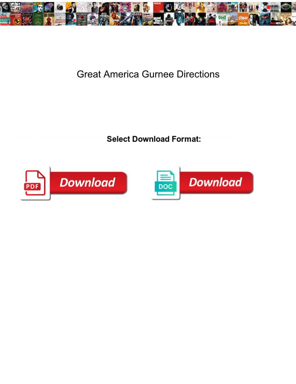 Great America Gurnee Directions