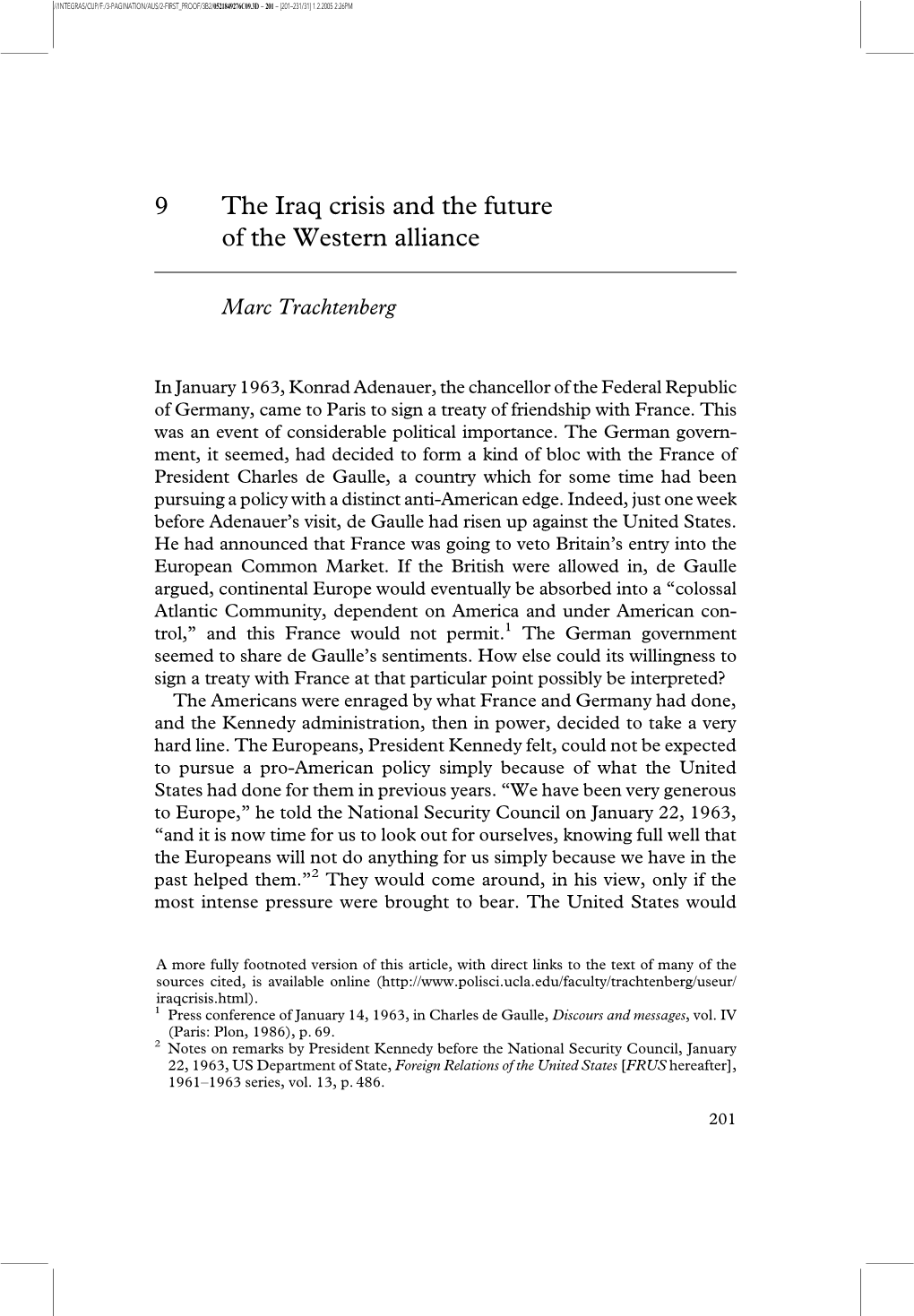 9 the Iraq Crisis and the Future of the Western Alliance