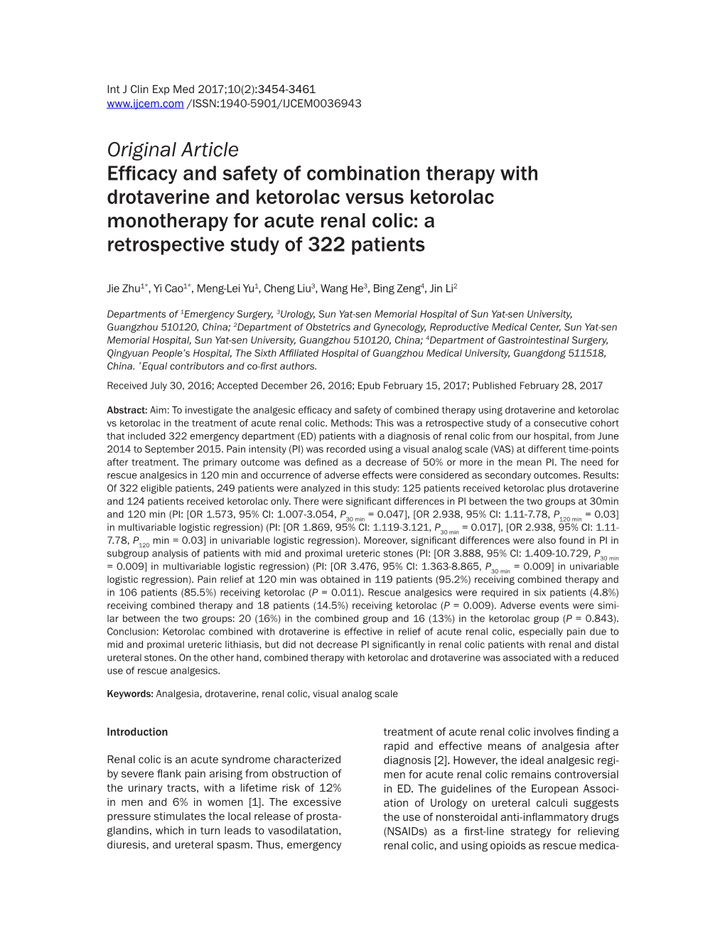 Original Article Efficacy and Safety of Combination Therapy With