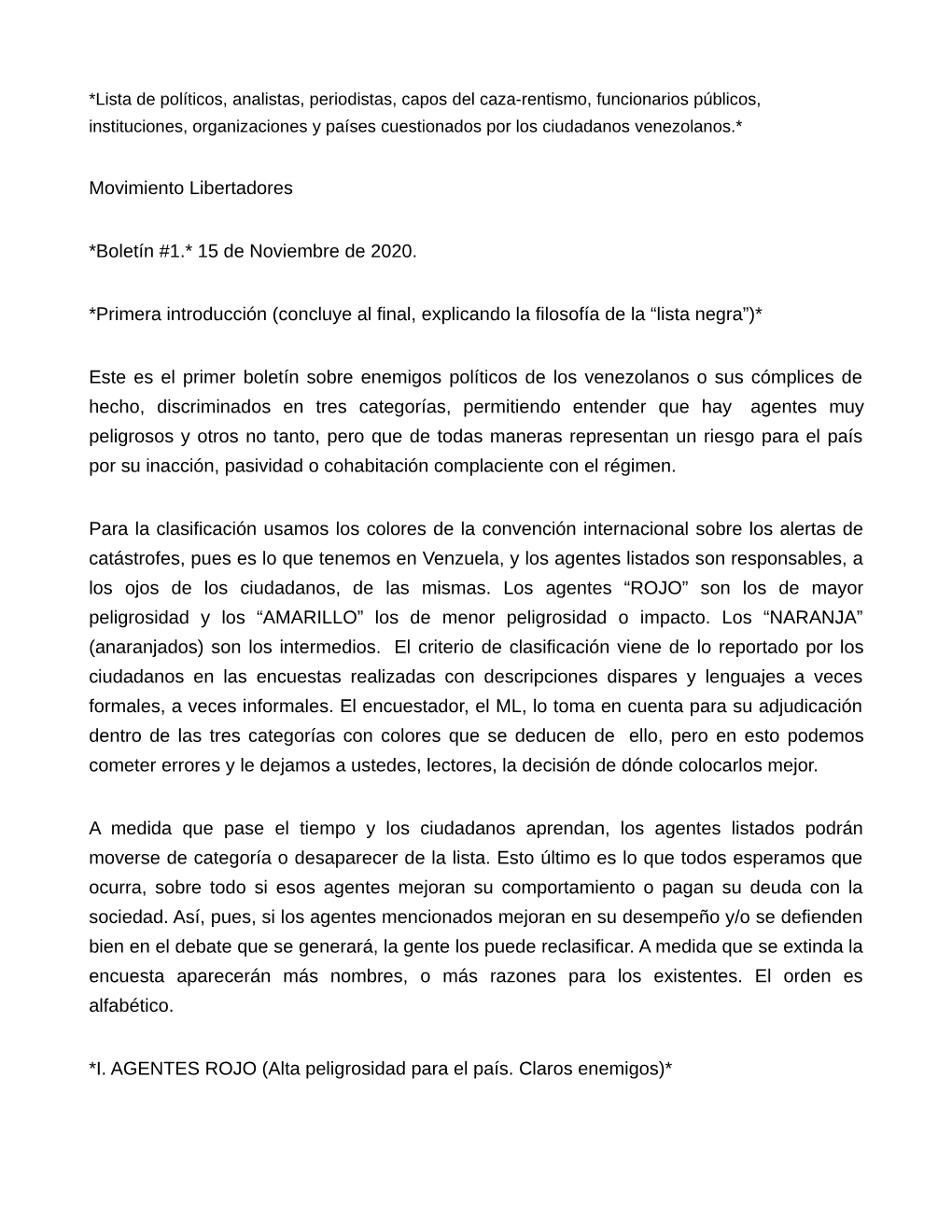 Lista De Políticos, Analistas, Periodistas, Capos Del Caza