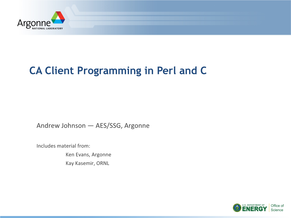 CA Client Programming in Perl and C