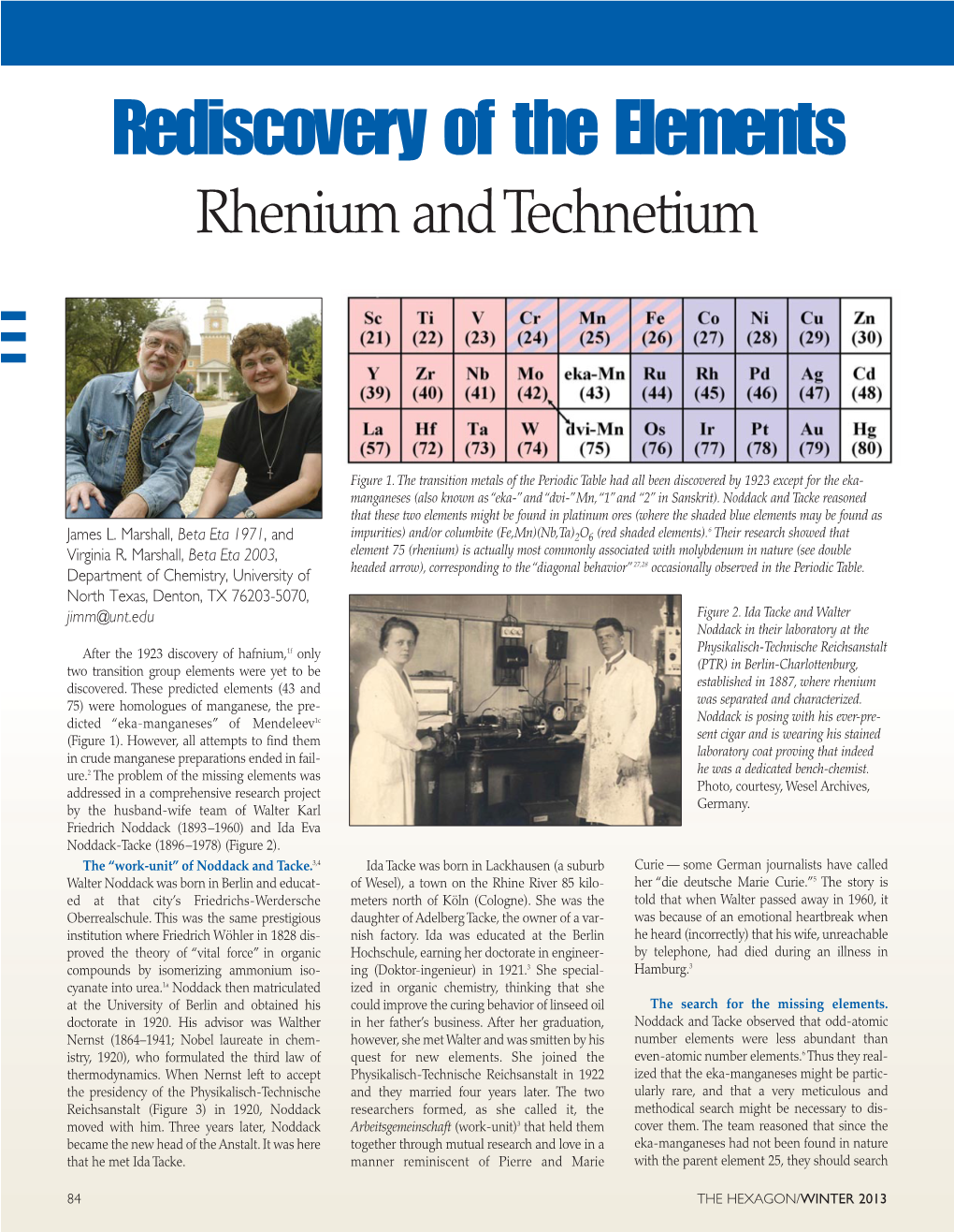 Rhenium and Technetium III