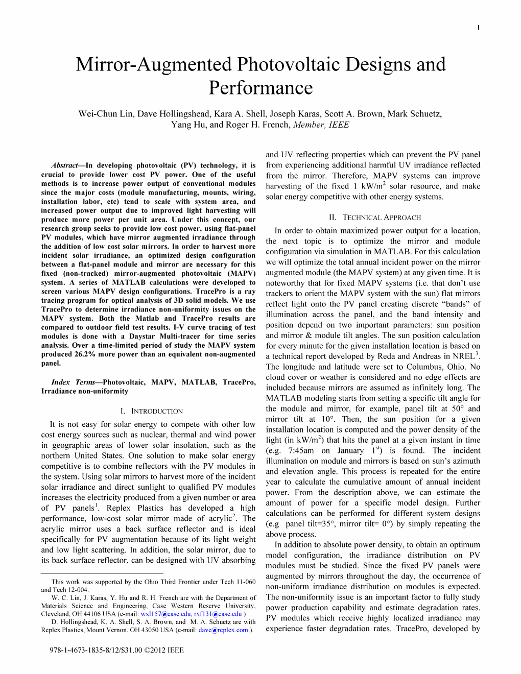 Mirror-Augmented Photovoltaic Designs and Performance