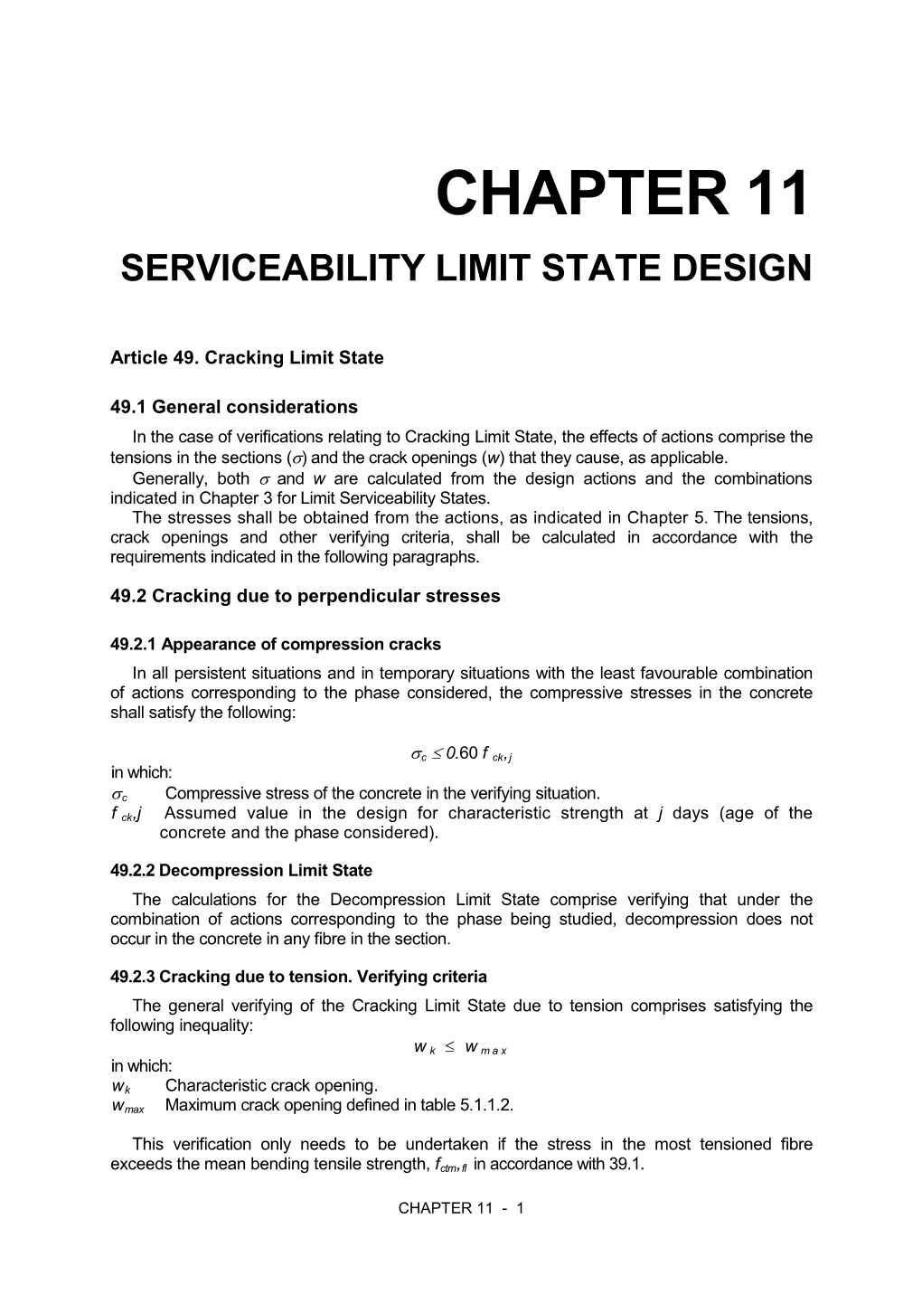 Chapter 11. Serviceability State Design