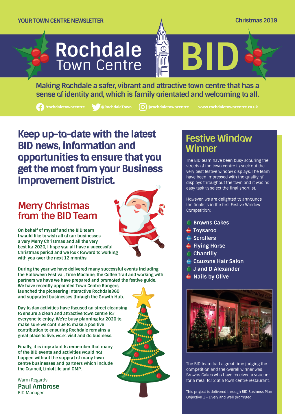 Merry Christmas from the BID Team Festive Window Winner Keep Up-To