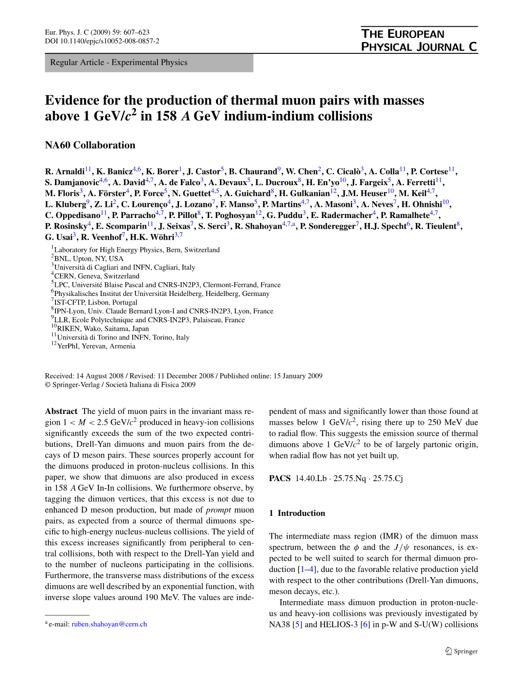 Evidence for the Production of Thermal Muon Pairs with Masses Above 1 Gev/C2 in 158 a Gev Indium-Indium Collisions