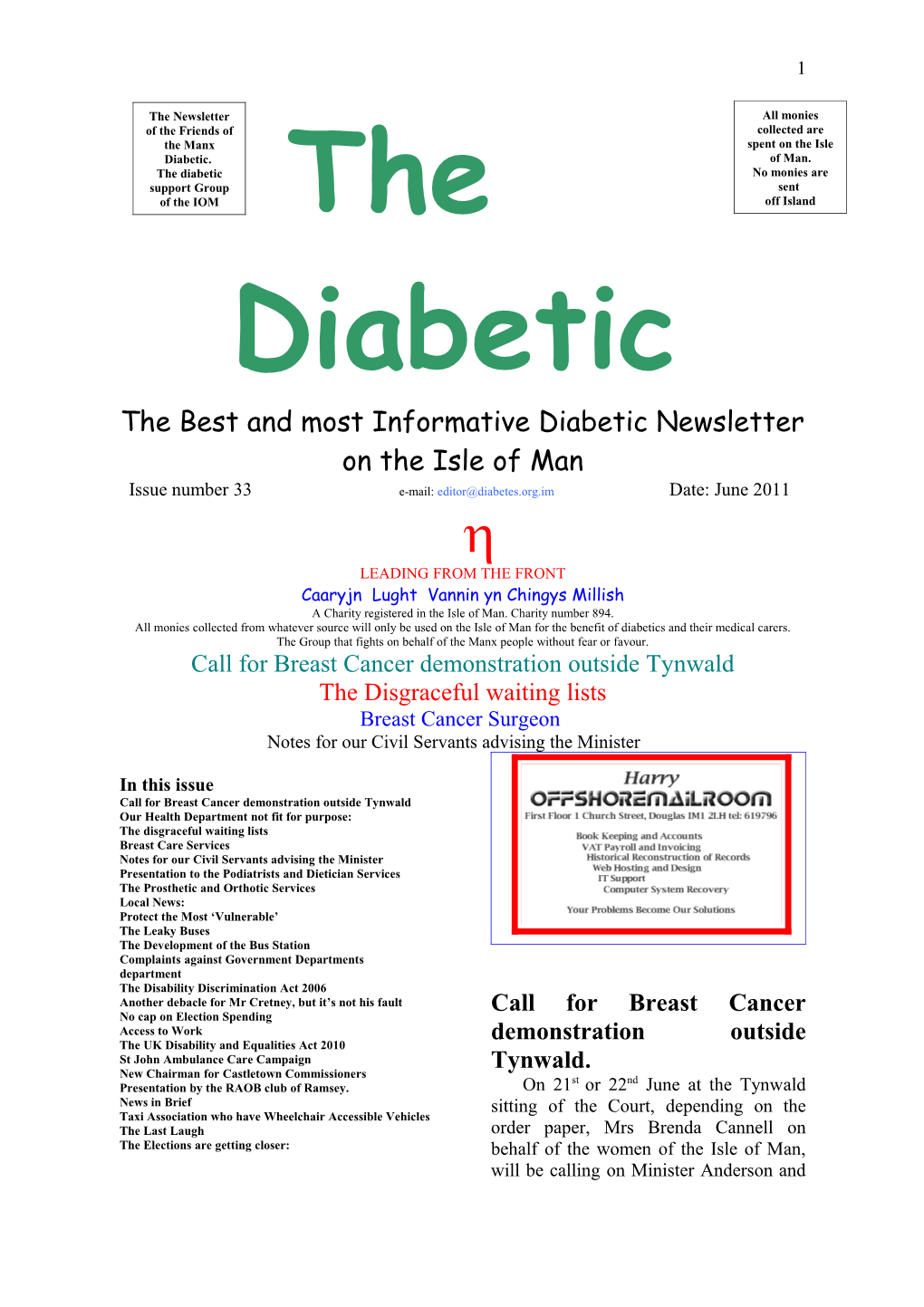 The Best and Most Informative Diabetic Newsletter on the Isle of Man s1