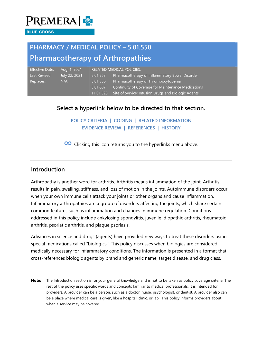 5.01.550 Pharmacotherapy of Arthropathies