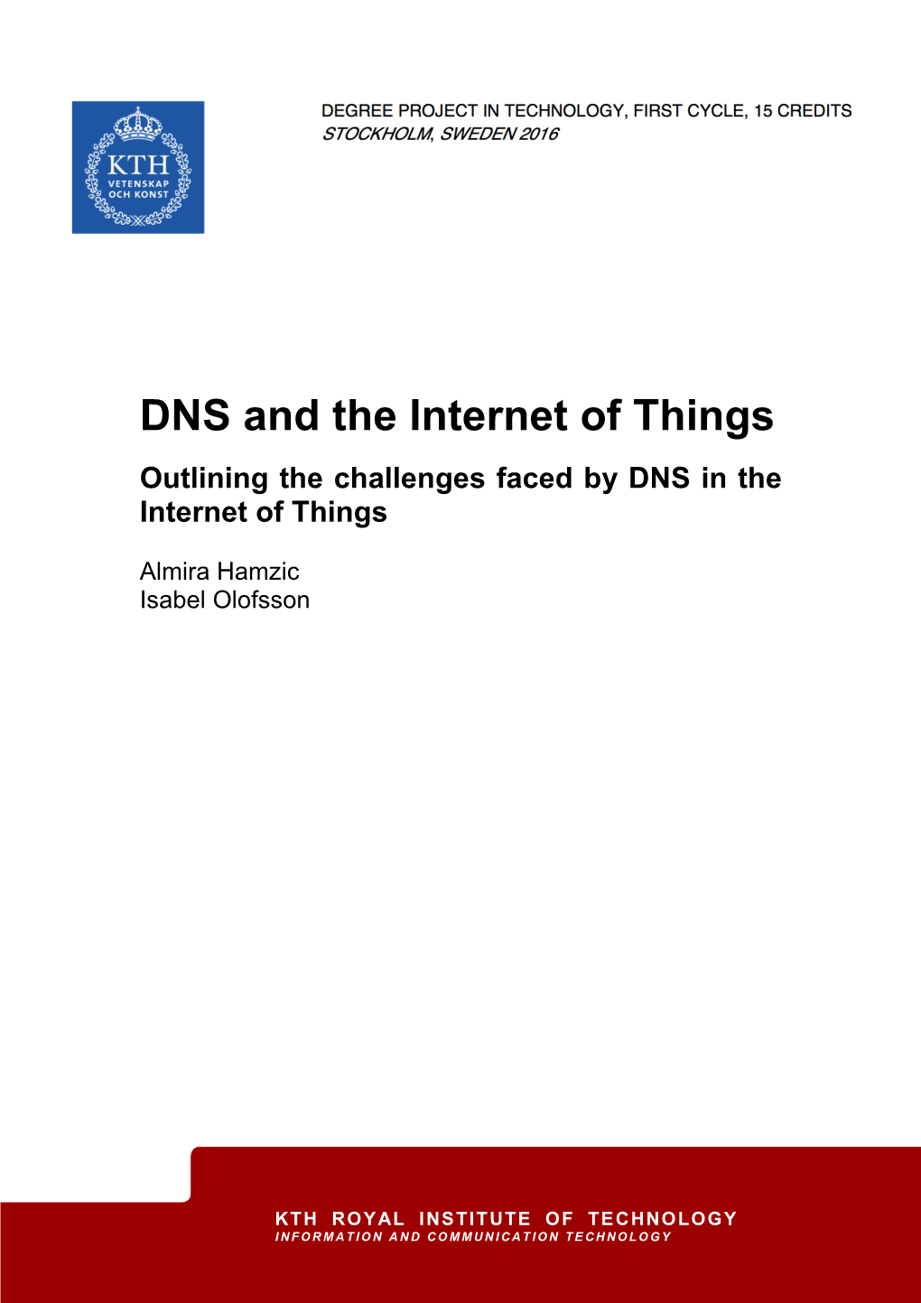DNS and the Internet of Things