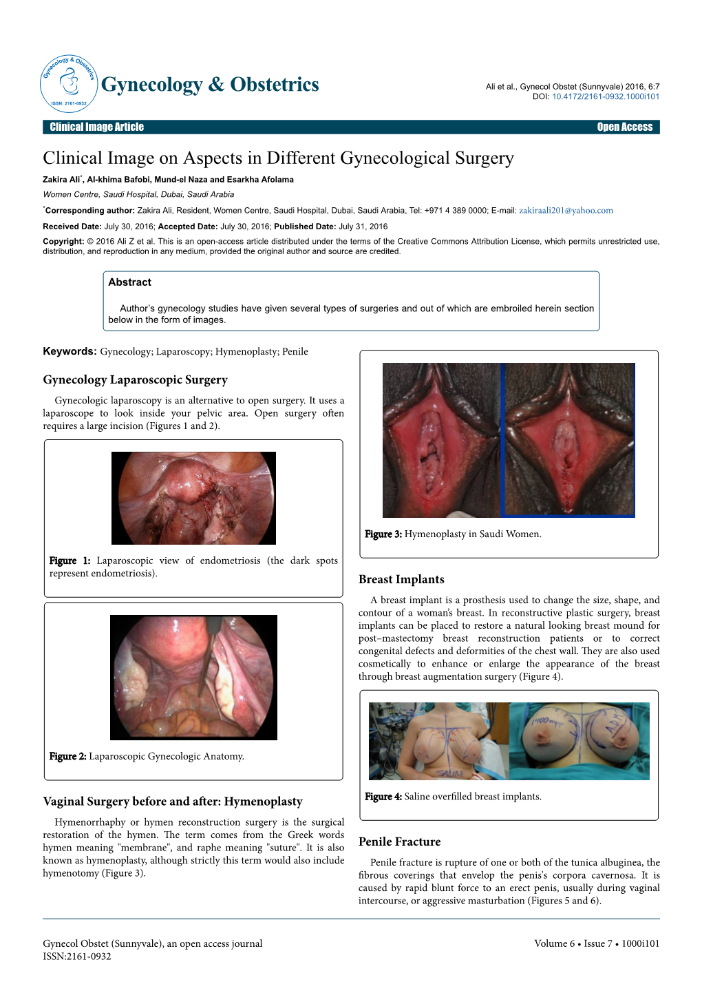 Clinical Image on Aspects in Different Gynecological Surgery