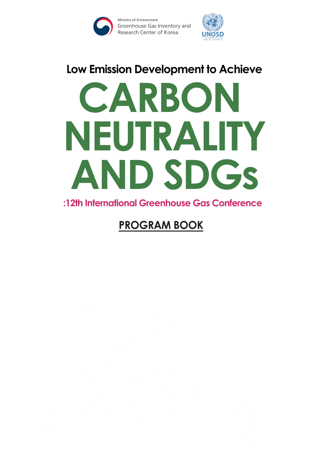 Low Emission Development to Achieve PROGRAM BOOK