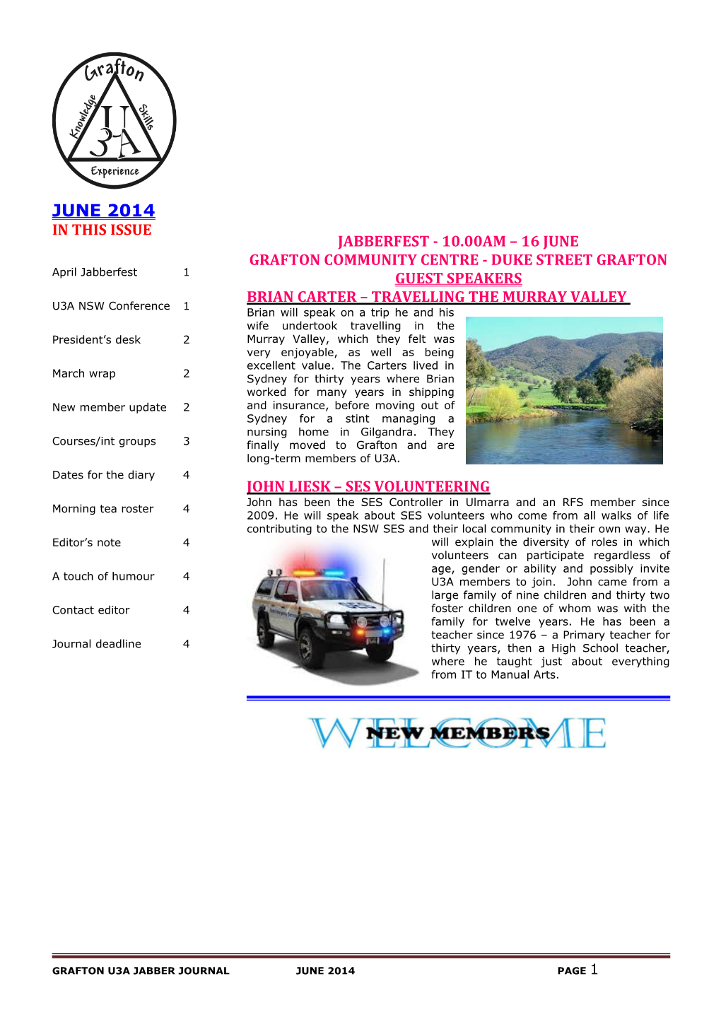 Grafton U3a Jabber Journal June 2014Page 1