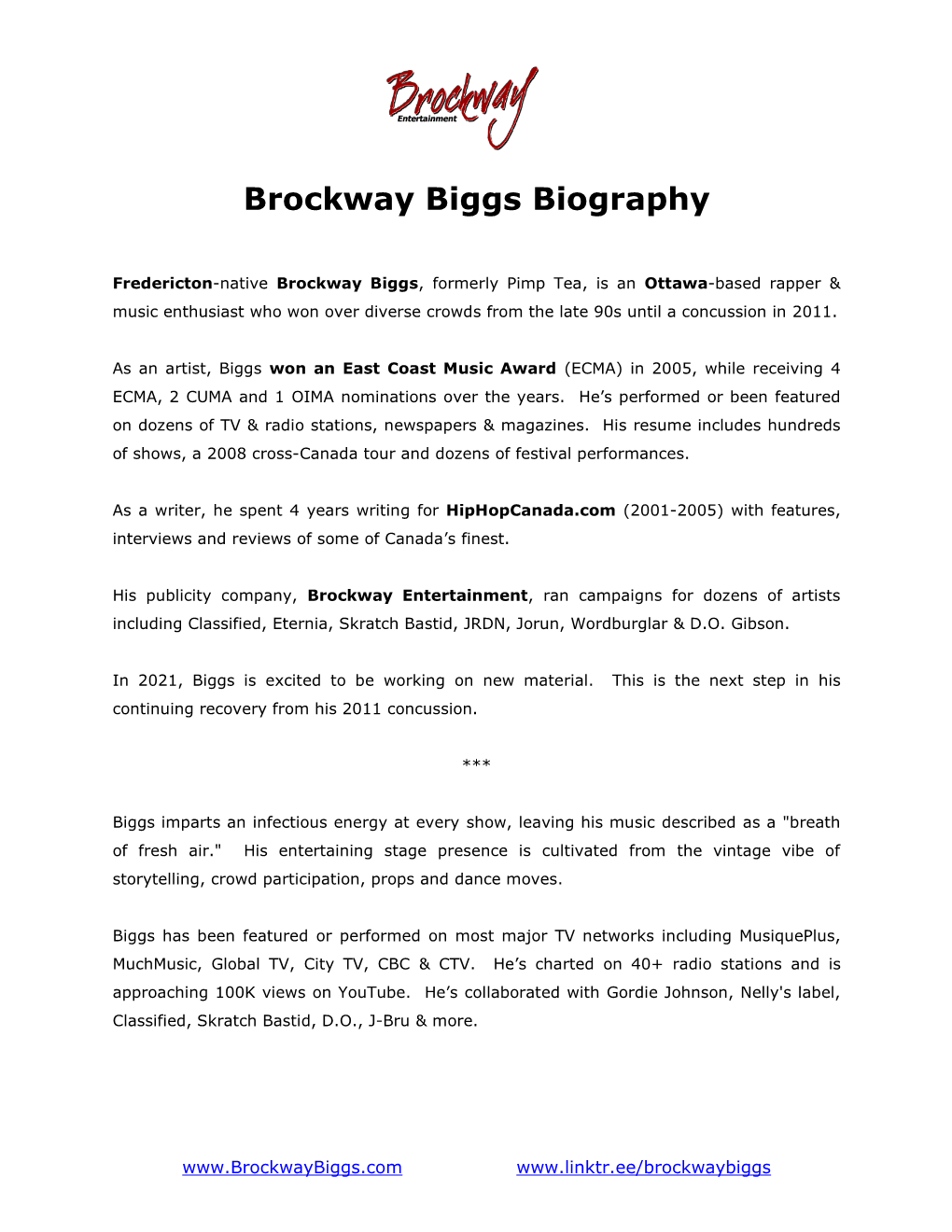 Brockway Biggs Biography