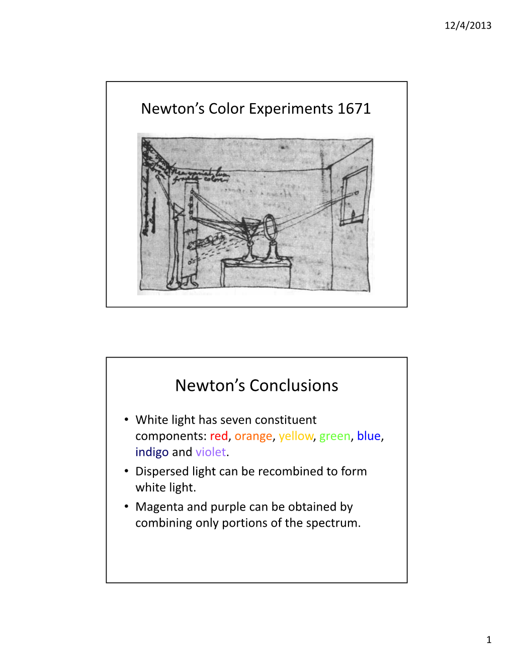 Newton's Conclusions