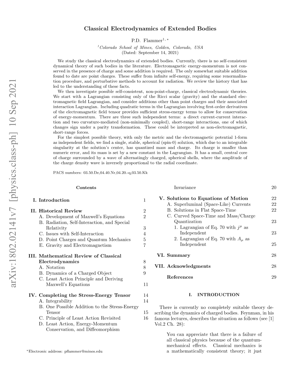 Arxiv:1802.02141V6 [Physics.Class-Ph] 2 Aug 2021