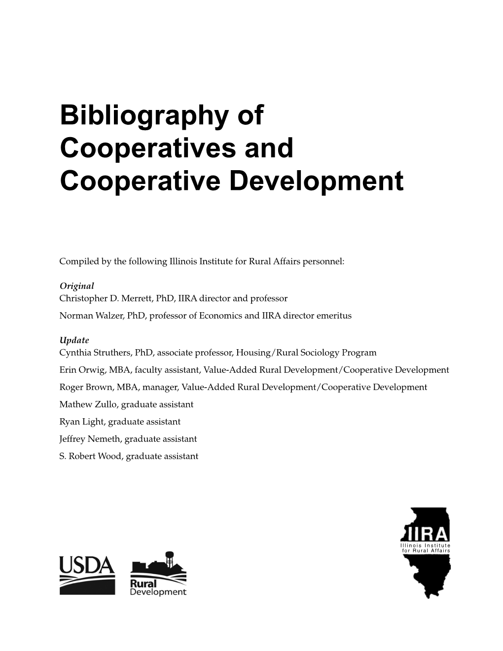 Bibliography of Cooperatives and Cooperative Development