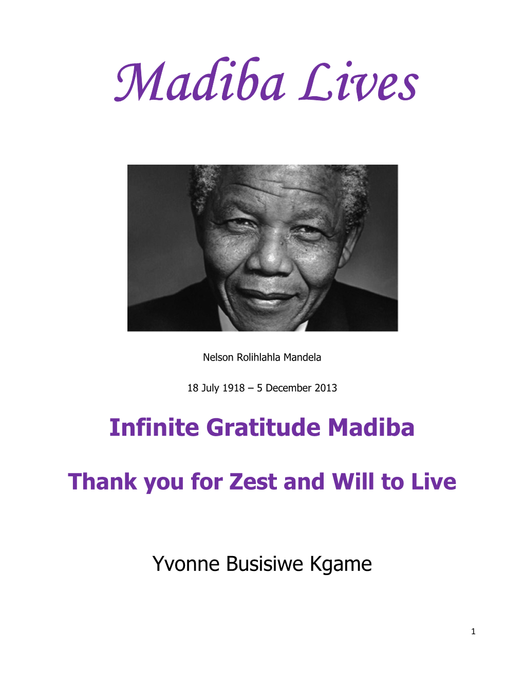 Madiba Lives