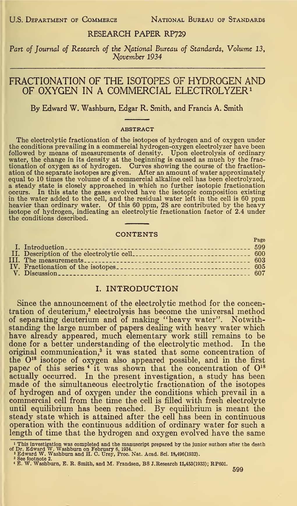 Fractionation of the Isotopes of Hydrogen and of Oxygen in a Commercial Electrolyzer 1