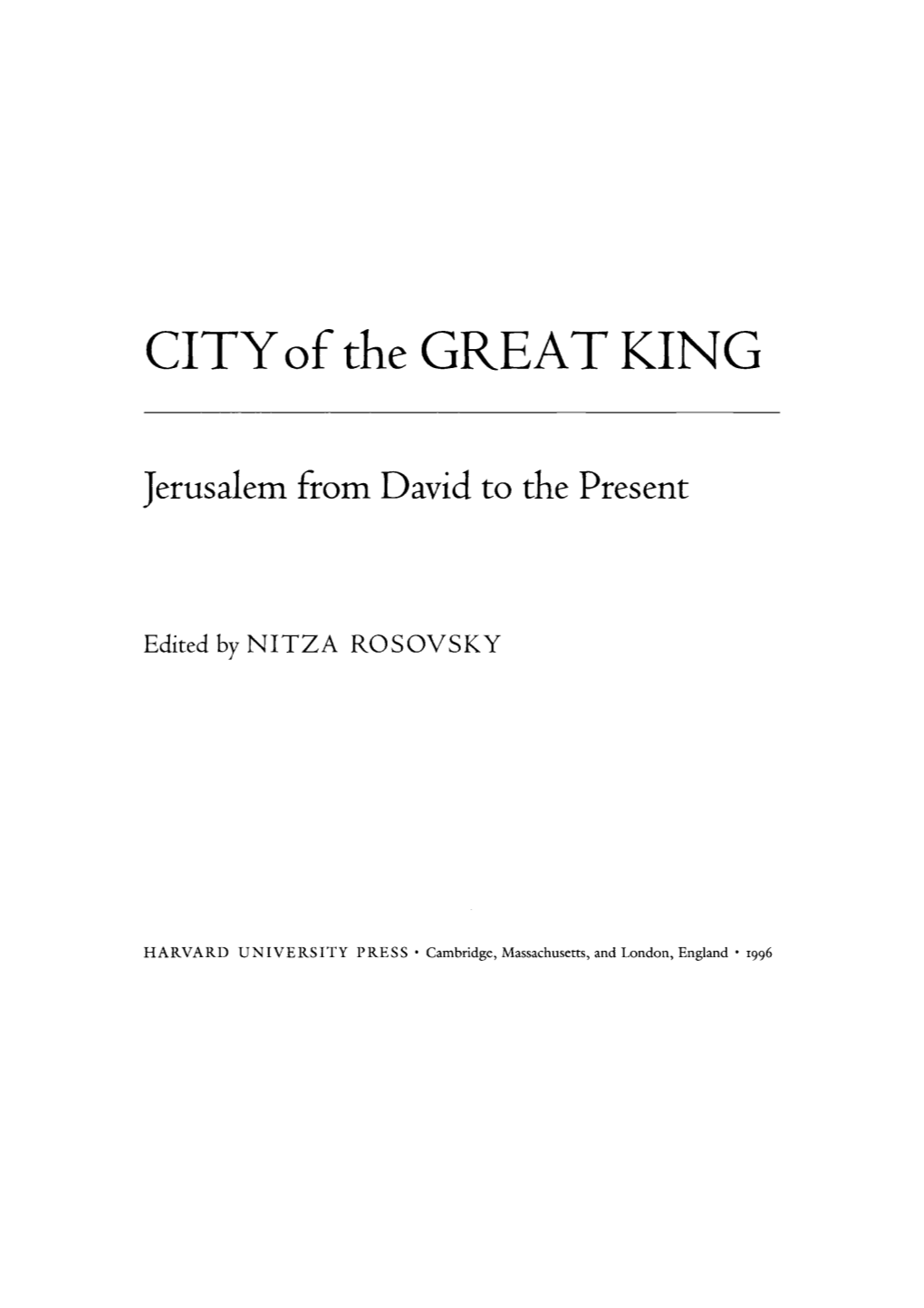 CITY of the GREAT KING