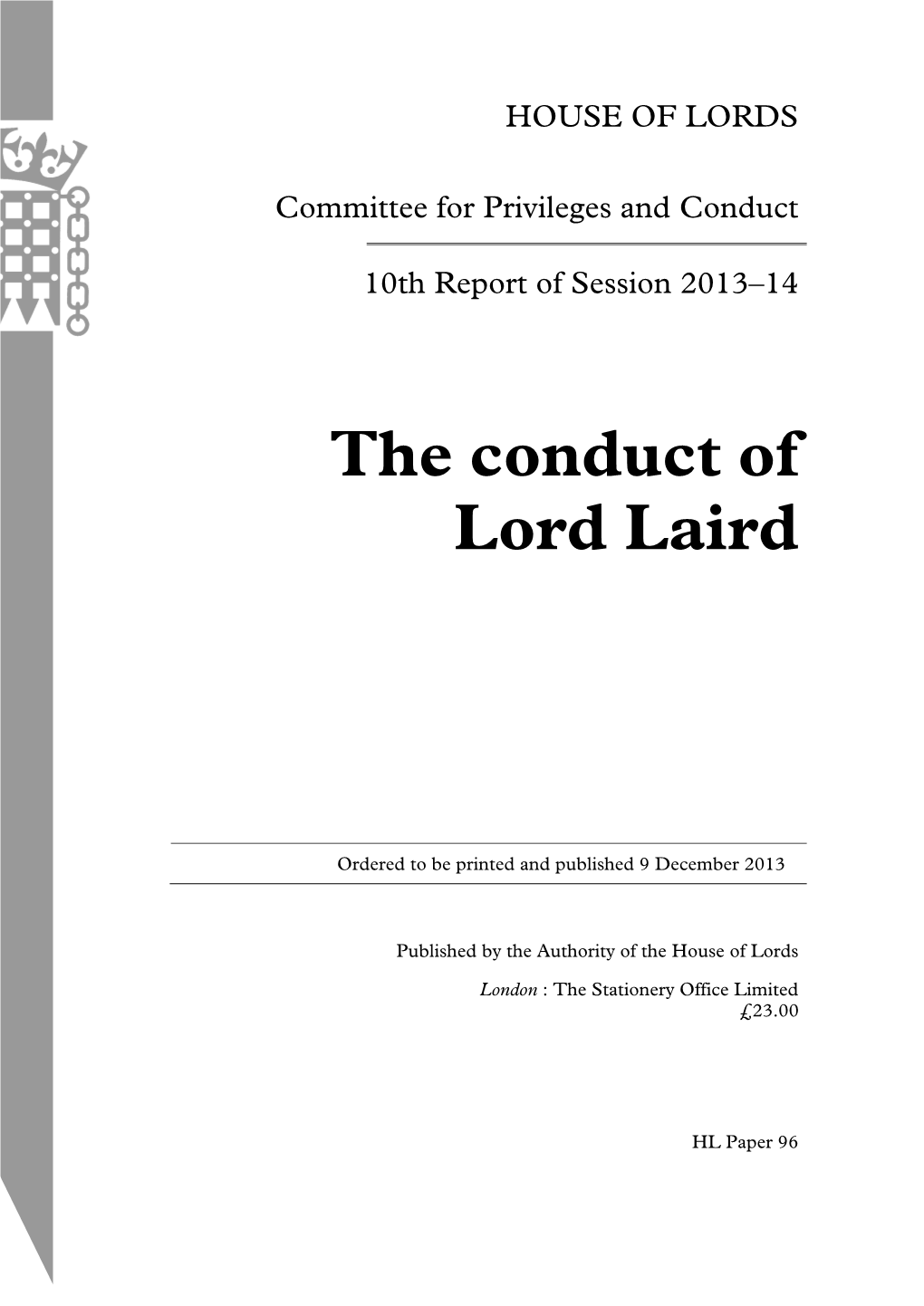 The Conduct of Lord Laird