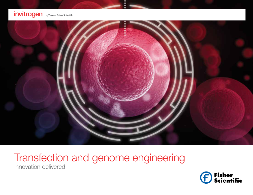 Transfection and Genome Engineering Innovation Delivered Transfection Selection Guide 4 Contents Transfection Decision Tree 5 Superior Transfection Reagents 6