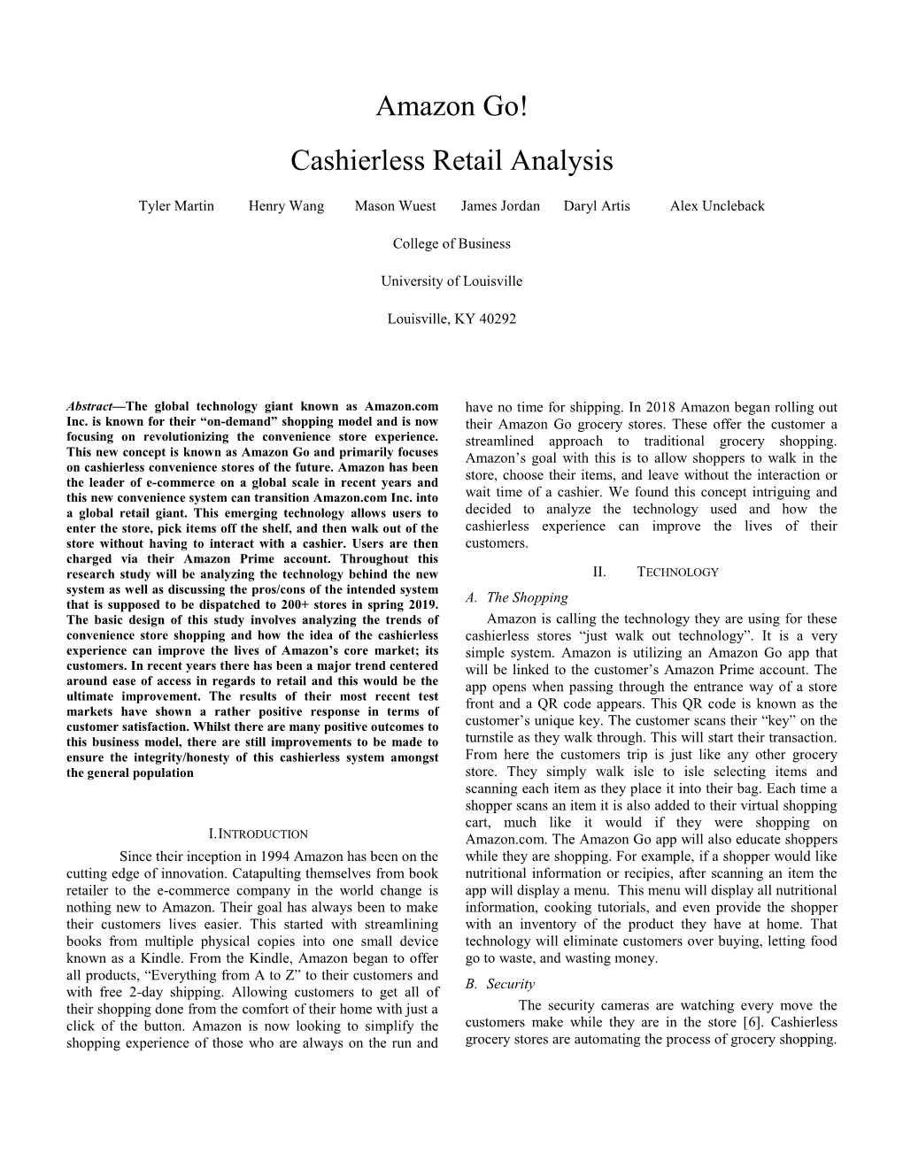 Amazon Go! Cashierless Retail Analysis