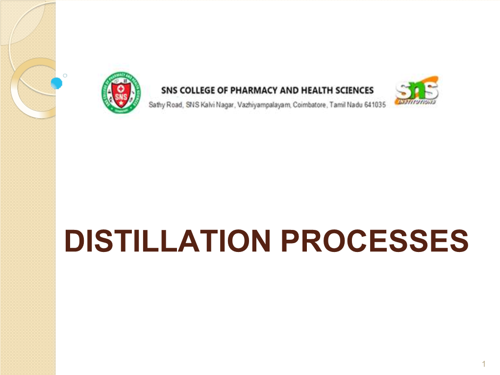 Distillation Processes