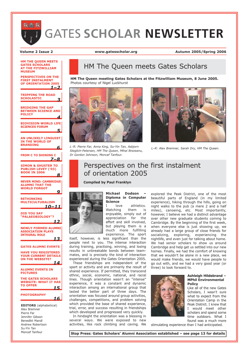 Gates Scholar Newsletter