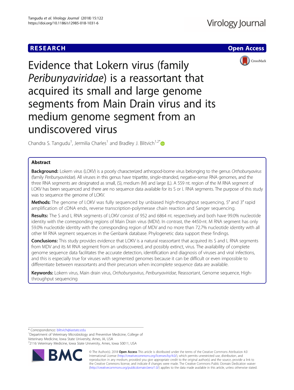 Evidence That Lokern Virus