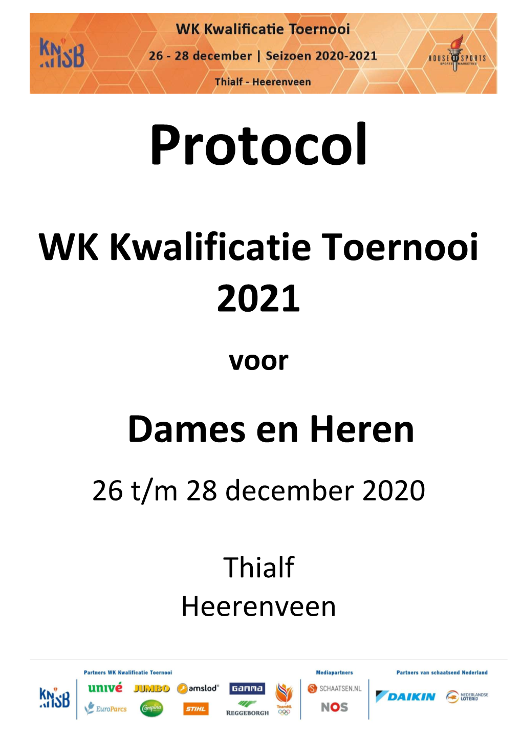 WK Kwalificatie Toernooi 2021 Dames En Heren