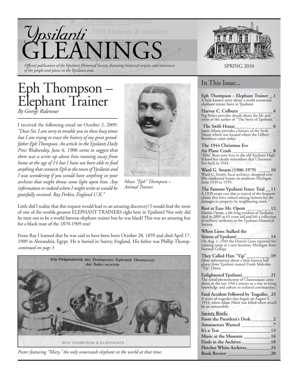 Elephant Trainer___ 1 a Little Known Story About a World Renowned Elephant Trainer Elephant Trainer Born in Ypsilanti