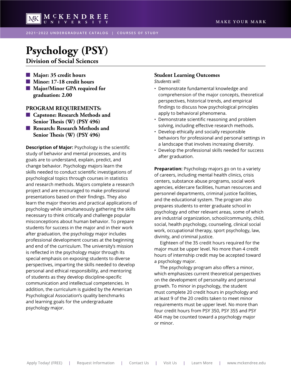 Psychology (PSY)