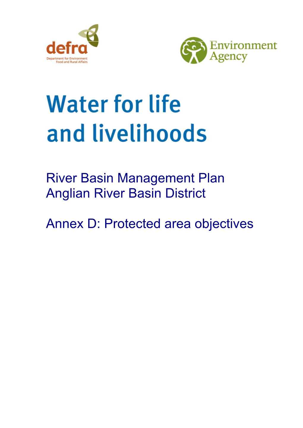 River Basin Management Plan Anglian River Basin District