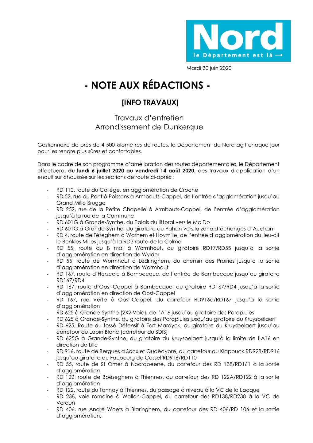 Note Aux Rédactions