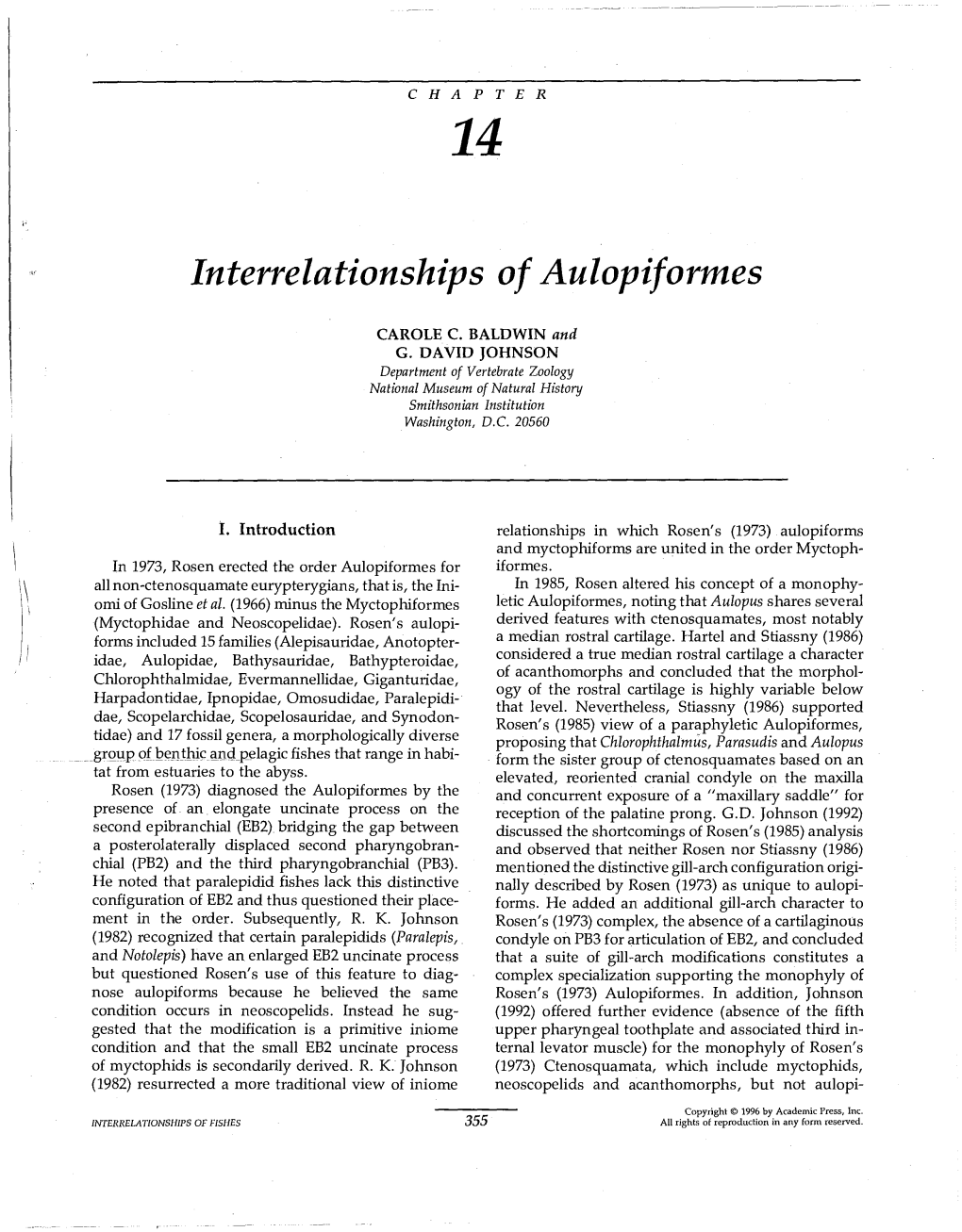 Interrelationships of Aulopiformes