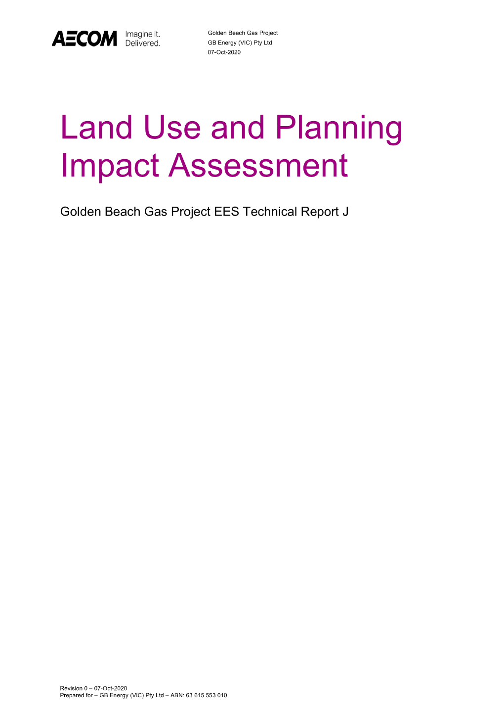 Land Use and Planning Impact Assessment