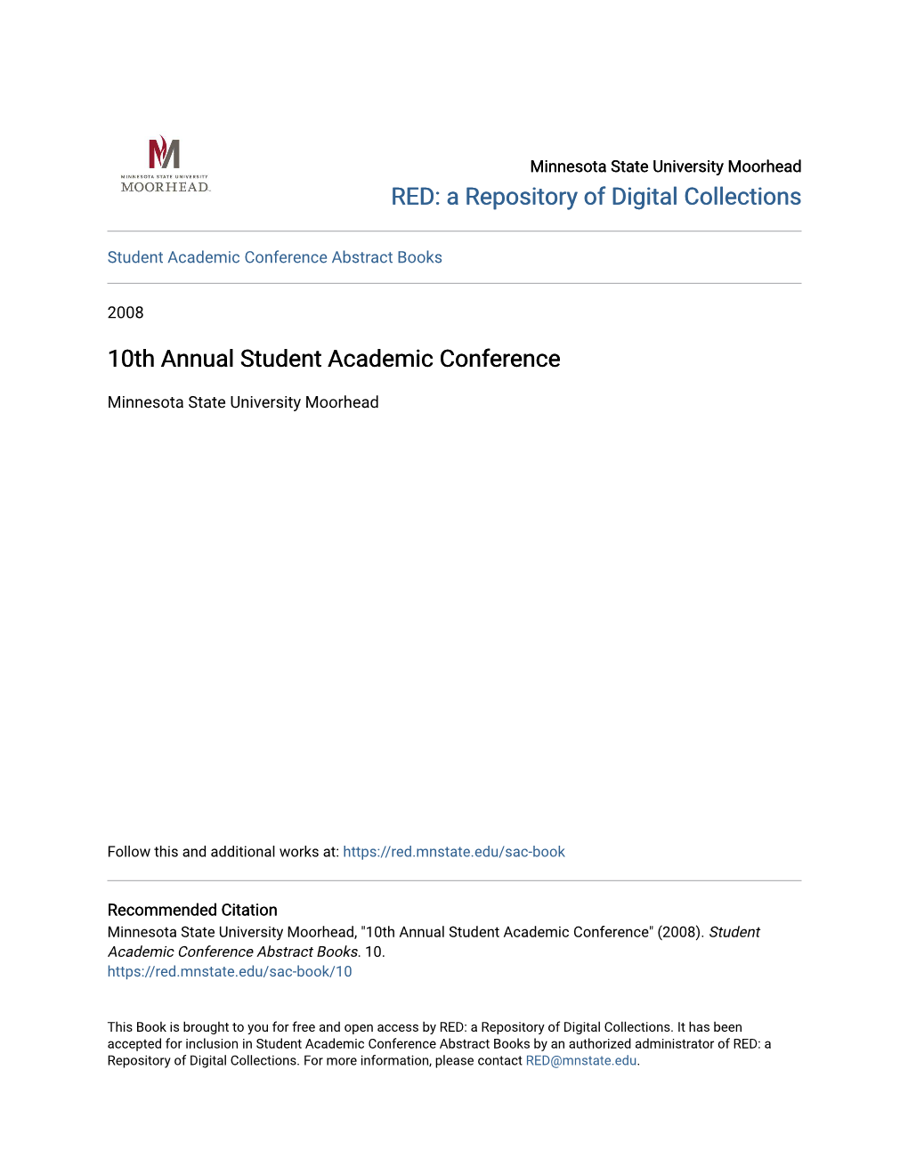 10Th Annual Student Academic Conference