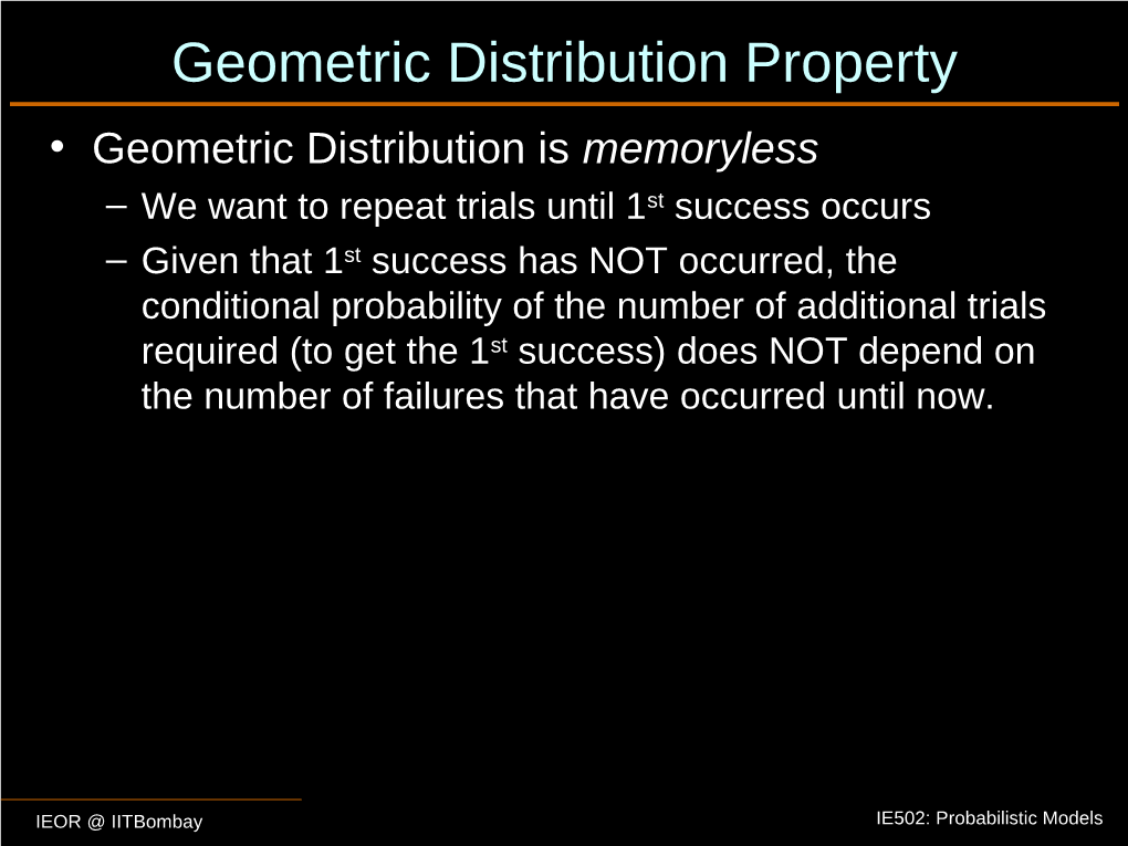 Geometric Distribution Property