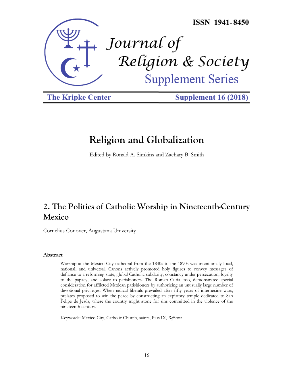 2. the Politics of Catholic Worship in Nineteenth-Century Mexico