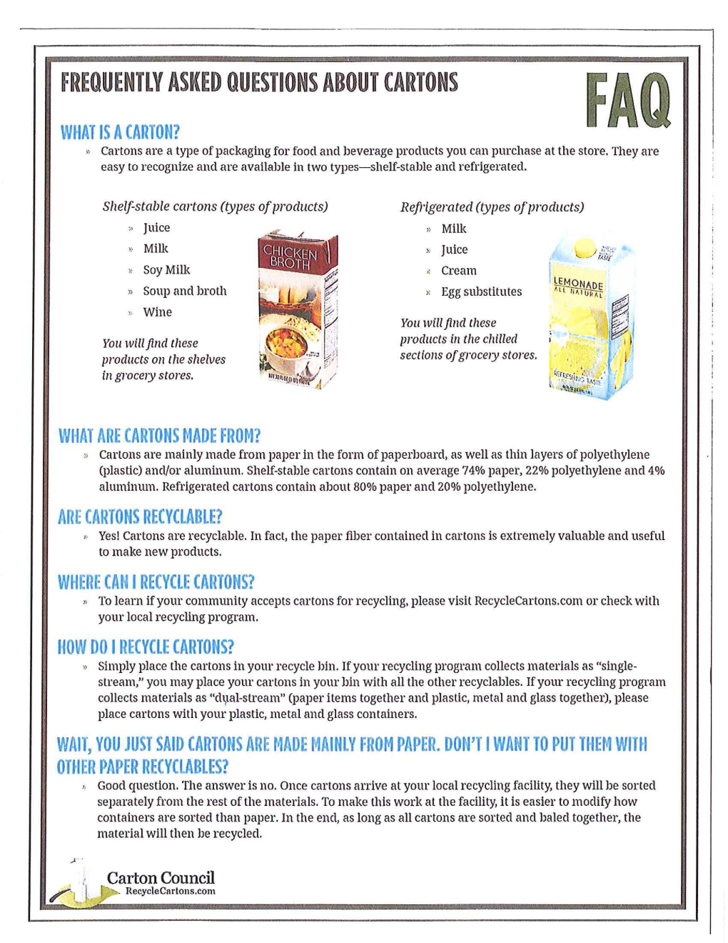 Carton Recycling Faqs