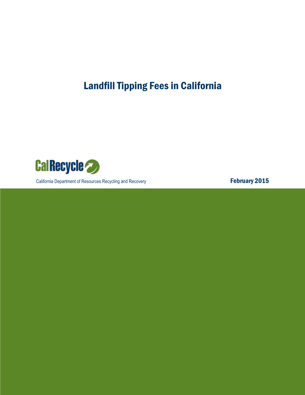 Landfill Tipping Fees in California