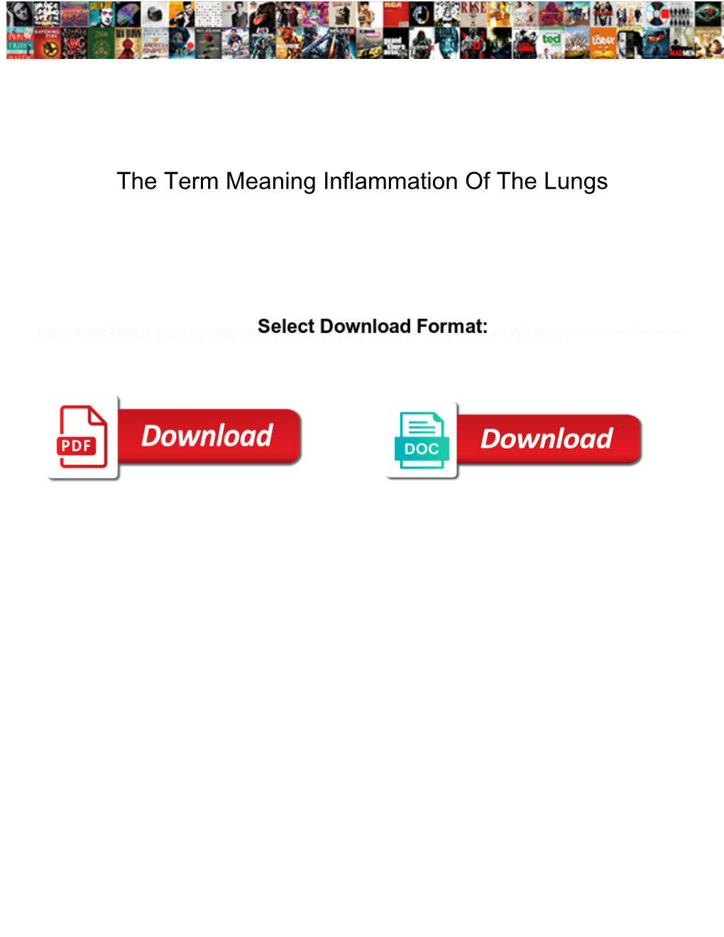 The Term Meaning Inflammation of the Lungs