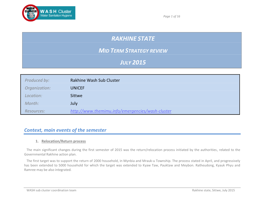 Rakhinestate Mid Term Strategy Review July 2015