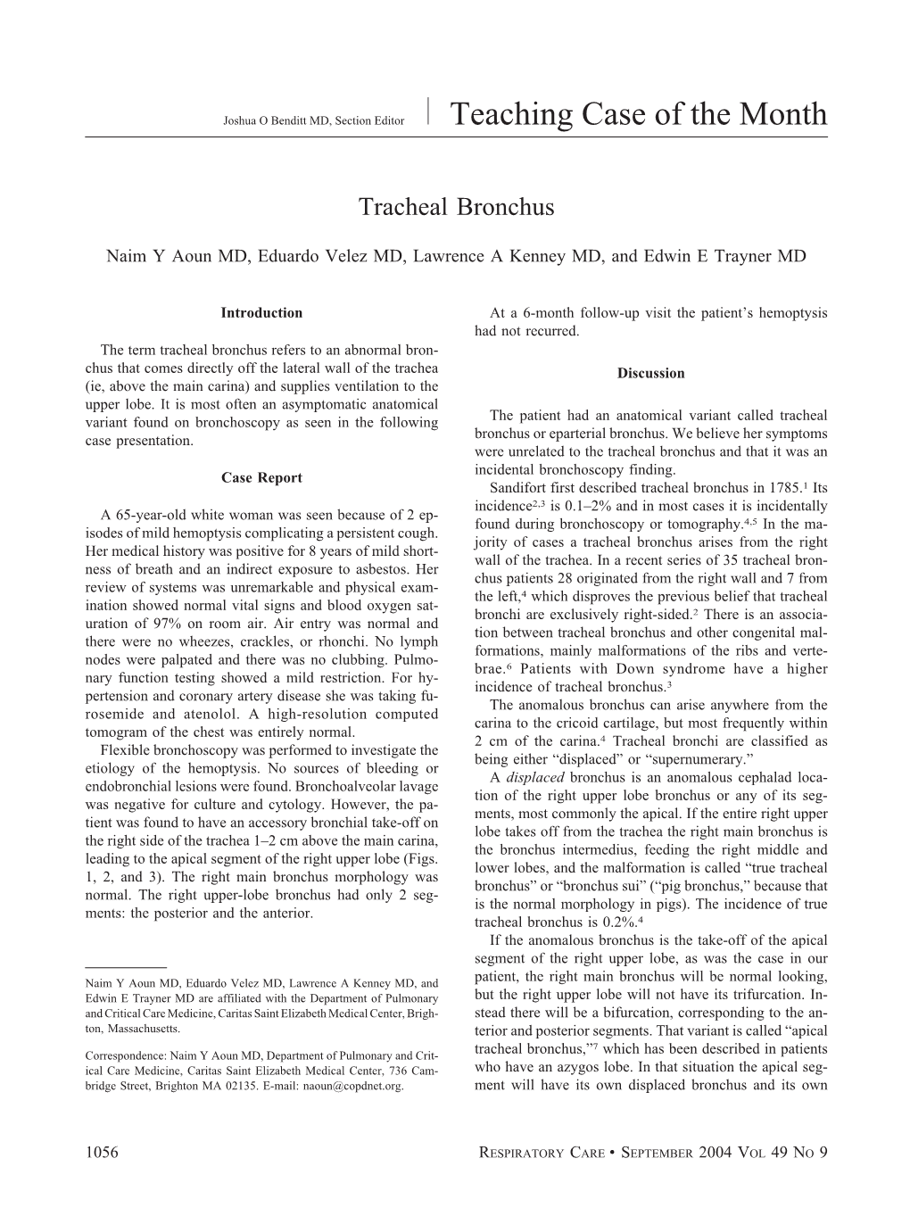 Tracheal Bronchus