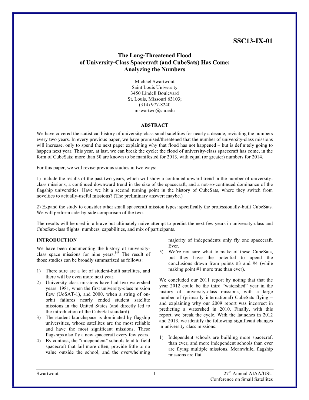 And Cubesats) Has Come: Analyzing the Numbers