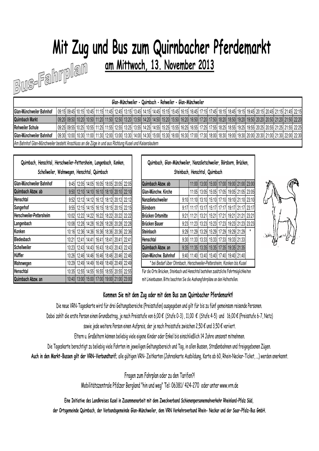 Mit Zug Und Bus Zum Quirnbacher Pferdemarkt Am Mittwoch, 13