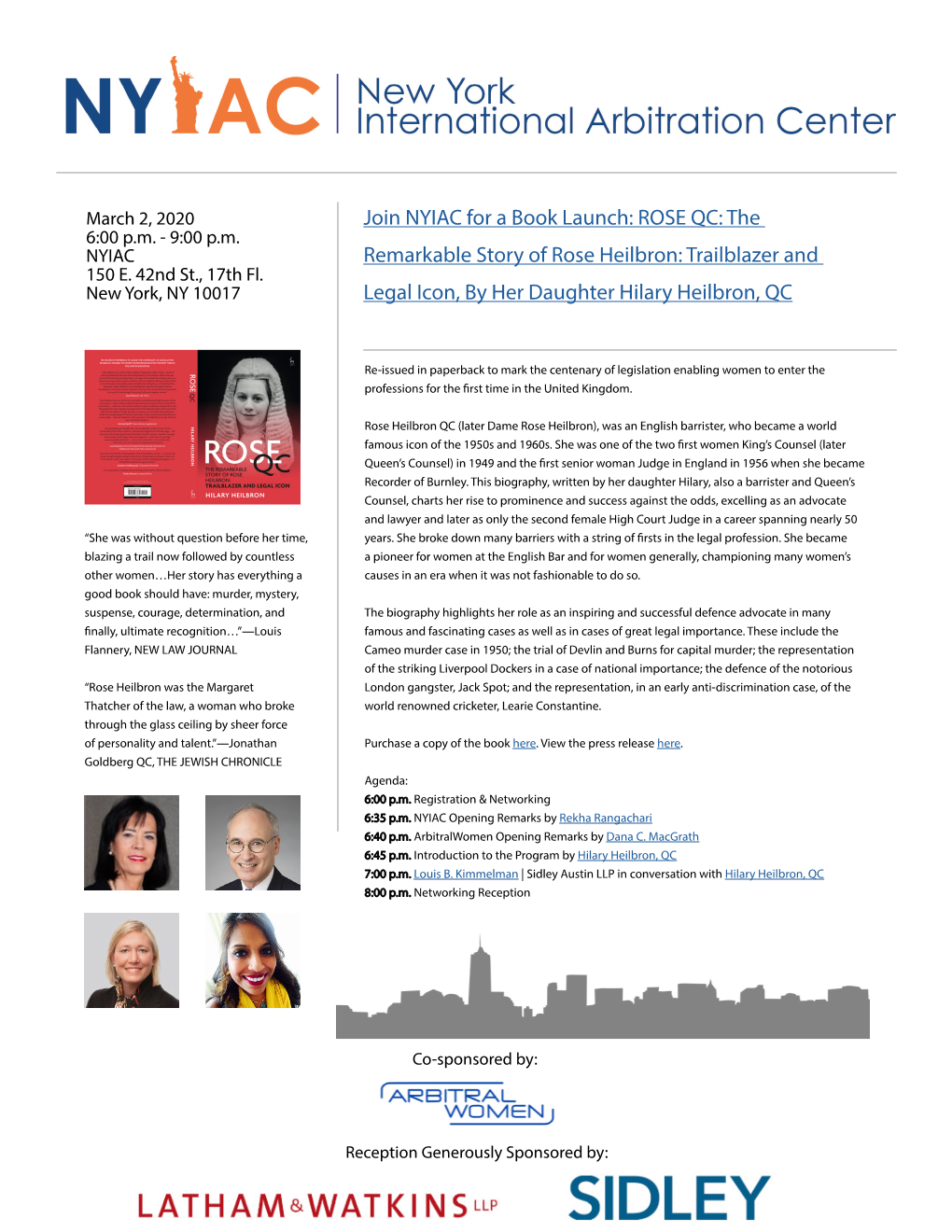 Join NYIAC for a Book Launch: ROSE QC: the Remarkable Story of Rose