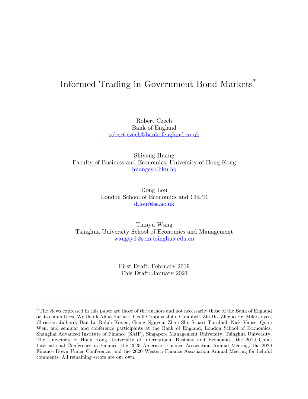 Informed Trading in Government Bond Markets*