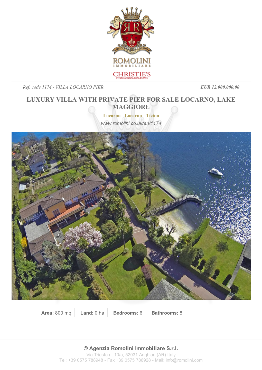 LUXURY VILLA with PRIVATE PIER for SALE LOCARNO, LAKE MAGGIORE Locarno - Locarno - Ticino